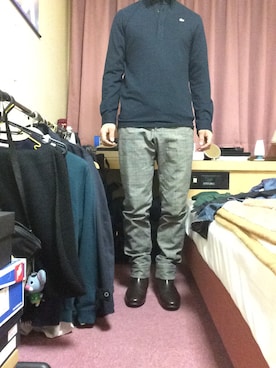 「A.P.C.（アーペーセー）のアイテム（ブーツ）」を使った、のむら たくまさん（メンズ・170cm）の秋コーディネート