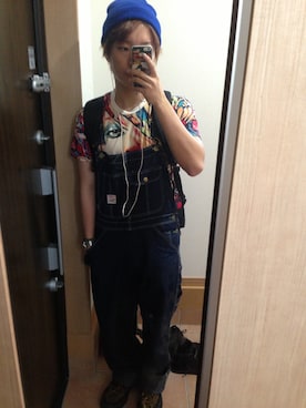 「アイテム（オールインワン・サロペット）」を使った、みつ豆さん（メンズ・165cm・20代）の秋コーディネート