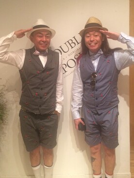 「The DUFFER of ST.GEORGE（ザダファーオブセントジョージ）のアイテム（セットアップ）」を使った、冨沢ノボルさん（メンズ・170cm）の春コーディネート
