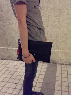 「UNDERGROUND（アンダーグラウンド）のアイテム（Tシャツ/カットソー、グレー系）」を使った、Pkjjjさん（メンズ・168cm）の夏コーディネート