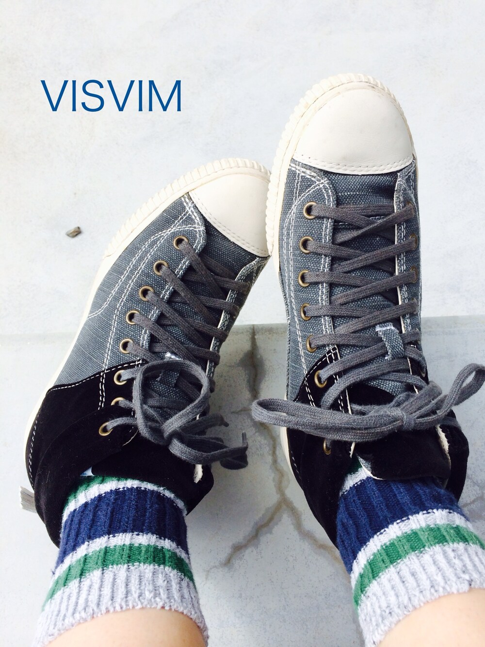 「スニーカー、visvim、ラインソックス」｜「VISVIMのアイテム（スニーカー、ブラック系）」を使った、HALnon14さん（レディース・148cm）の夏コーディネートの1枚目の写真