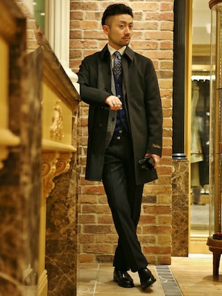 EDIFICE（エディフィス）の「ウールカシミア ベルテッドコート（ステン