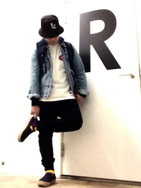 「TOPMAN（トップマン）のアイテム（デニムジャケット）」を使った、hirocazuさん（メンズ・168cm）の春コーディネート