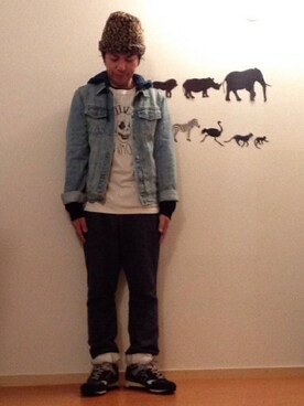 「TOPMAN（トップマン）のアイテム（デニムジャケット）」を使った、hirocazuさん（メンズ・168cm）の秋コーディネート