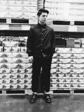 「NIKE（ナイキ）のアイテム（トレンチコート）」を使った、Fushonさん（メンズ・175cm）の春コーディネート