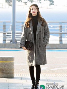 「brand ?（ブランド ?）のアイテム（ジャケット/アウター、グレー系）」を使った、623さん（レディース・155cm）の秋コーディネート