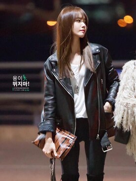 「brand ?（ブランド ?）のアイテム（ダウンジャケット/コート、ブラック系）」を使った、623さん（レディース・155cm）の秋コーディネート