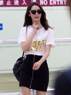 「brand ?（ブランド ?）のアイテム（スカート、ブラック系）」を使った、623さん（レディース・155cm）の夏コーディネート