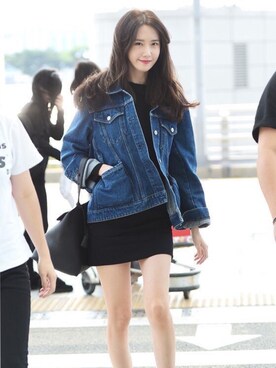 「brand ?（ブランド ?）のアイテム（デニムジャケット、ブルー系）」を使った、623さん（レディース・155cm）の秋コーディネート