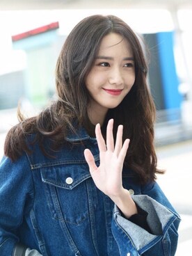 「brand ?（ブランド ?）のアイテム（デニムジャケット、ブルー系）」を使った、623さん（レディース・155cm）の秋コーディネート