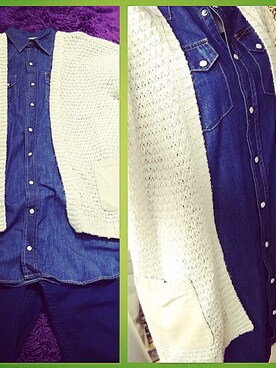 「ブルー x ホワイト」｜KANANNE_AMさん（レディース・165cm）の冬コーディネート