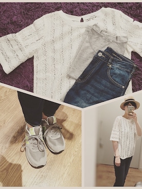 「テーパードデニム」｜KANANNE_AMさん（レディース・165cm）の夏コーディネート