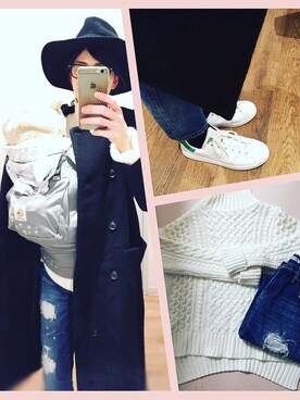 「LOWRYS FARM（ローリーズファーム）のアイテム（ステンカラーコート）」を使った、KANANNE_AMさん（レディース・165cm）の春コーディネート