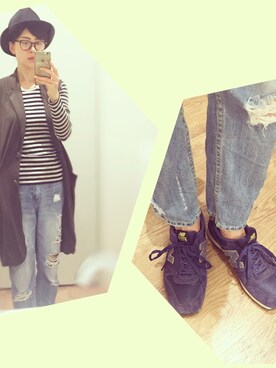 「UNTITLED（アンタイトル）のアイテム（帽子）」を使った、KANANNE_AMさん（レディース・165cm）の秋コーディネート