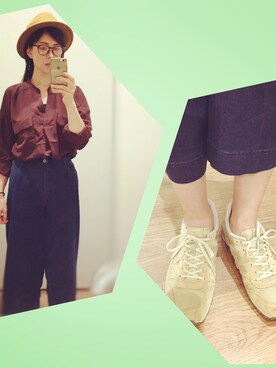 「UNTITLED（アンタイトル）のアイテム（帽子）」を使った、KANANNE_AMさん（レディース・165cm）の秋コーディネート