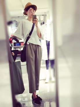 「UNTITLED（アンタイトル）のアイテム（帽子）」を使った、KANANNE_AMさん（レディース・165cm）の秋コーディネート
