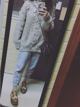 「UNIQLO（ユニクロ）のアイテム（チノパンツ、ブルー系）」を使った、-granuloma-さん（レディース）の春コーディネート