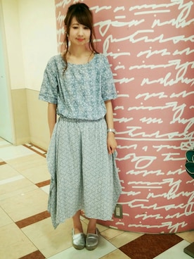 「AS KNOW AS de base（アズノゥアズドゥバズ）のアイテム」を使った、なかしーさん（レディース・163cm）の夏コーディネート