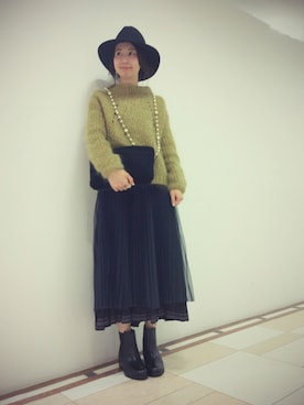 「ハットコーデ」｜なかしーさん（レディース・160cm）の秋コーディネート