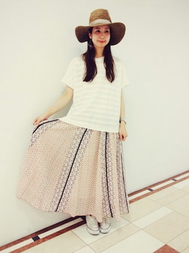 「AS KNOW AS de base（アズノゥアズドゥバズ）のアイテム」を使った、なかしーさん（レディース・163cm）の春コーディネート