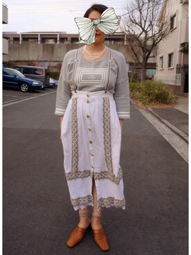 「chambre de charme（シャンブルドゥシャーム）のアイテム（アクセサリー）」を使った、hrnさん（レディース・156cm）の冬コーディネート