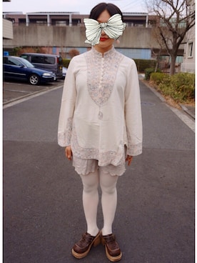 「chambre de charme（シャンブルドゥシャーム）のアイテム（ピアス（両耳用））」を使った、hrnさん（レディース・156cm）の冬コーディネート