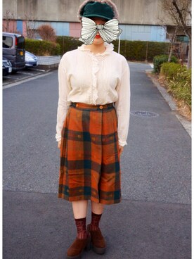 「chambre de charme（シャンブルドゥシャーム）のアイテム（アクセサリー）」を使った、hrnさん（レディース・156cm）の冬コーディネート