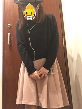 「forgetのアイテム（ニット/セーター、ブラック系）」を使った、ta_miiさん（レディース・158cm）の冬コーディネート