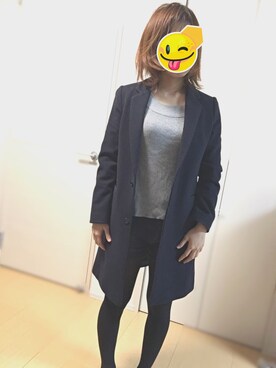 「CIAOPANIC（チャオパニック）のアイテム（ニット/セーター、グレー系）」を使った、ta_miiさん（レディース・158cm）の春コーディネート