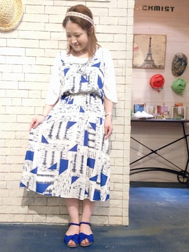 「ジャパンブルー」｜「アイテム（ワンピース/ドレス）」を使った、mayumi_oさん（レディース・150cm）の夏コーディネート