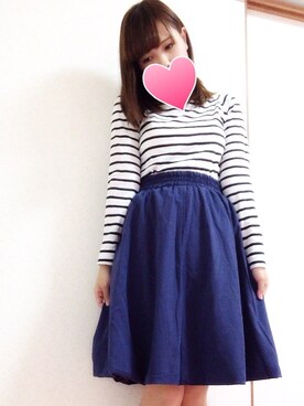 「GU（ジーユー）のアイテム（Tシャツ/カットソー、ホワイト系）」を使った、まなみんさん（レディース・158cm）の秋コーディネート