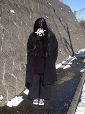 「MONKI（モンキ）のアイテム（スニーカー）」を使った、らぴさん（レディース・155cm）の冬コーディネート
