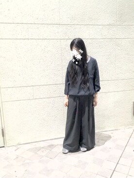 「SEVENDAYS=SUNDAY（セブンデイズサンデイ）のエステル起毛　ガウチョパンツ（その他パンツ）」を使った、らぴさん（レディース・155cm）の春コーディネート