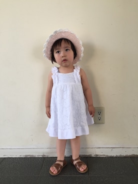 「OSHKOSH（オシュコシュ）のアイテム（帽子）」を使った、minatamaさん（キッズ・90cm）の秋コーディネート