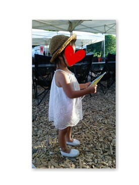 「GAP（ギャップ）のアイテム（チュニック）」を使った、pさん（キッズ・90cm）の夏コーディネート