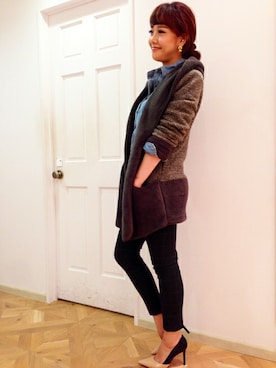 「Soareak（ソアリーク）のアイテム（その他アウター）」を使った、Yahhoさん（レディース・164cm）の秋コーディネート