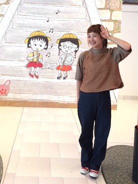 「さくらももこの世界展」｜MIKUさん（レディース・150cm）の秋コーディネート