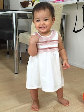 「TOCCA（トッカ）のアイテム（ワンピース/ドレス）」を使った、Mayu Mukumotoさん（キッズ・80cm）の夏コーディネート