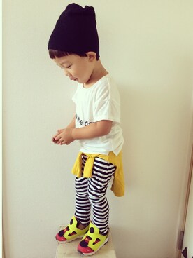 「PETIT BATEAU（プチバトー）のアイテム」を使った、eightmaaanさん（キッズ・90cm）の夏コーディネート