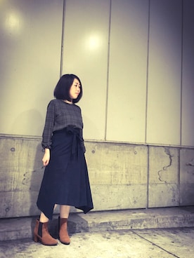 「INTERPLANET WINGS（インタープラネットウィング）のアイテム（トップス）」を使った、じゅんさん（レディース・150cm）の秋コーディネート