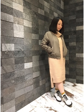 「INTERPLANET（インタープラネット）のアイテム（ワンピース/ドレス）」を使った、じゅんさん（レディース・150cm）の秋コーディネート