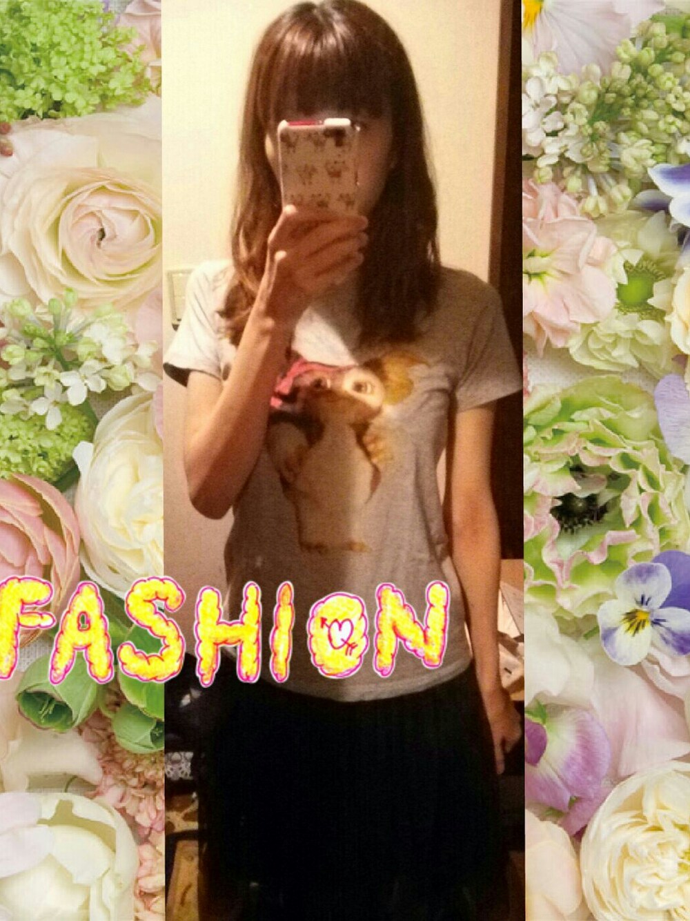グレー系のTシャツ/カットソーを着用したレディースの秋コーディネートの1枚目の写真