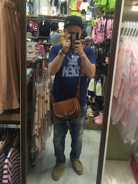「DENIM BY VANQUISH & FRAGMENT（デニムバイヴァンキッシュフラグメント）のアイテム（帽子）」を使った、JBOYさん（メンズ・169cm）の秋コーディネート