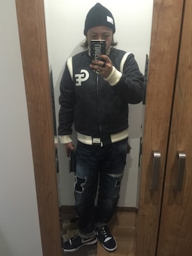 「fragment design（フラグメントデザイン）のアイテム（帽子）」を使った、JBOYさん（メンズ・169cm）の秋コーディネート