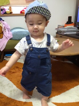 「おめかしコーデ」｜「アイテム（キャップ）」を使った、maaakyy☆soraさん（キッズ・70cm）の夏コーディネート