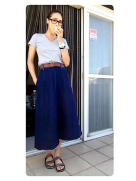 「UNI；QUE（ユニーク）のアイテム」を使った、Jie Qi さん（レディース・170cm）の夏コーディネート