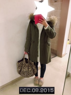 「MAJESTIC LEGON（マジェスティックレゴン）のアイテム（モッズコート）」を使った、な。さん（レディース・154cm）の冬コーディネート
