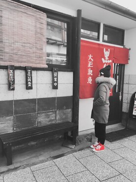 「MAJESTIC LEGON（マジェスティックレゴン）のアイテム（モッズコート）」を使った、な。さん（レディース・154cm）の冬コーディネート