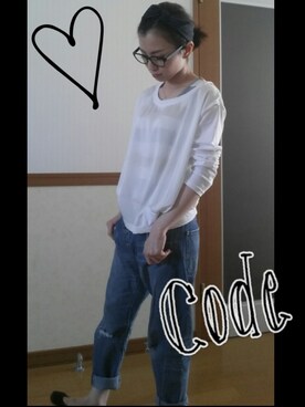 「B.L.U.E（ビーエルユーイー）のアイテム（パンツ）」を使った、makiさん（レディース・151cm）の春コーディネート