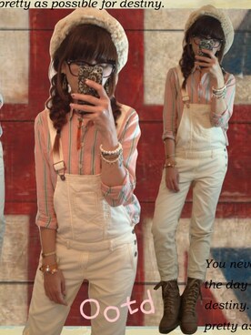 「casselini」｜「アイテム（オールインワン・サロペット）」を使った、cheryさん（レディース・157cm）の秋コーディネート